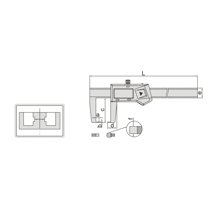 Insize Digital Neck Caliper 0-150mm/0-6" Range Series 1187-150A