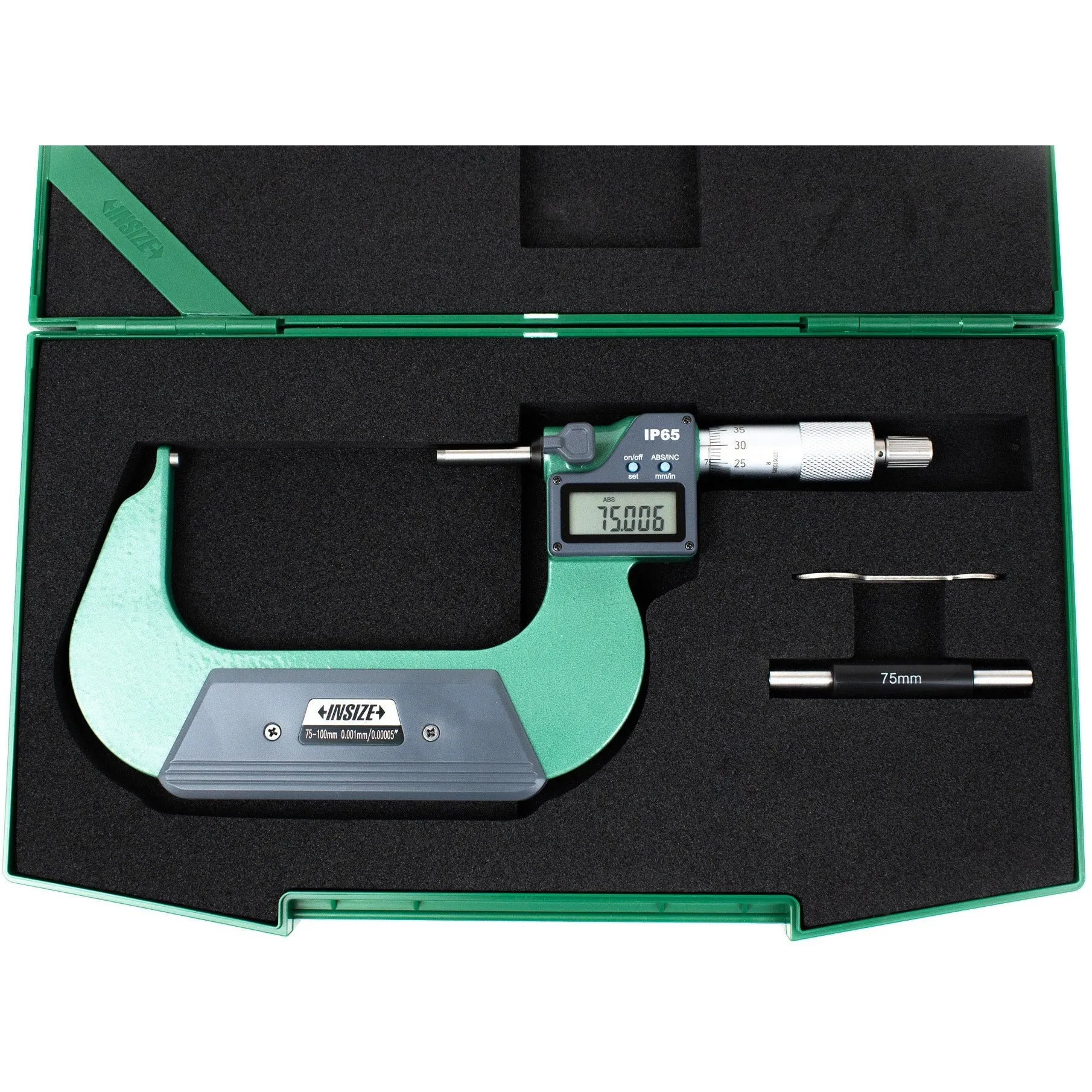 Insize Digital Spherical Anvil Tube Micrometer 75-100mm/3-4" Range Series 3560-100A