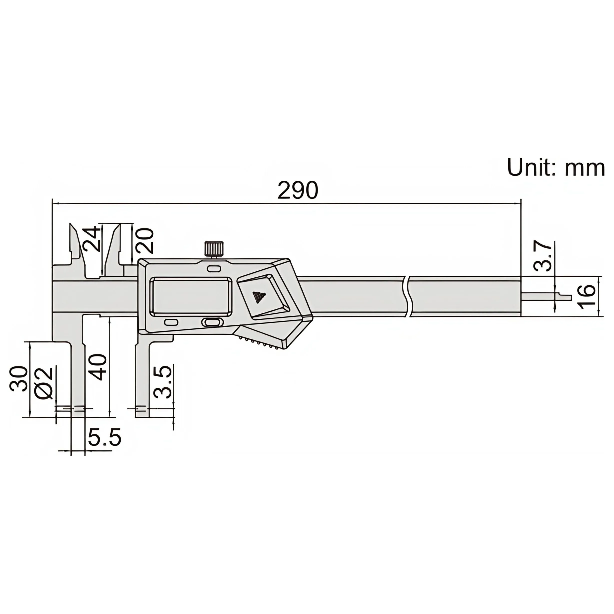 Insize Interchangeable Point Digital Caliper Range Series 1526-200
