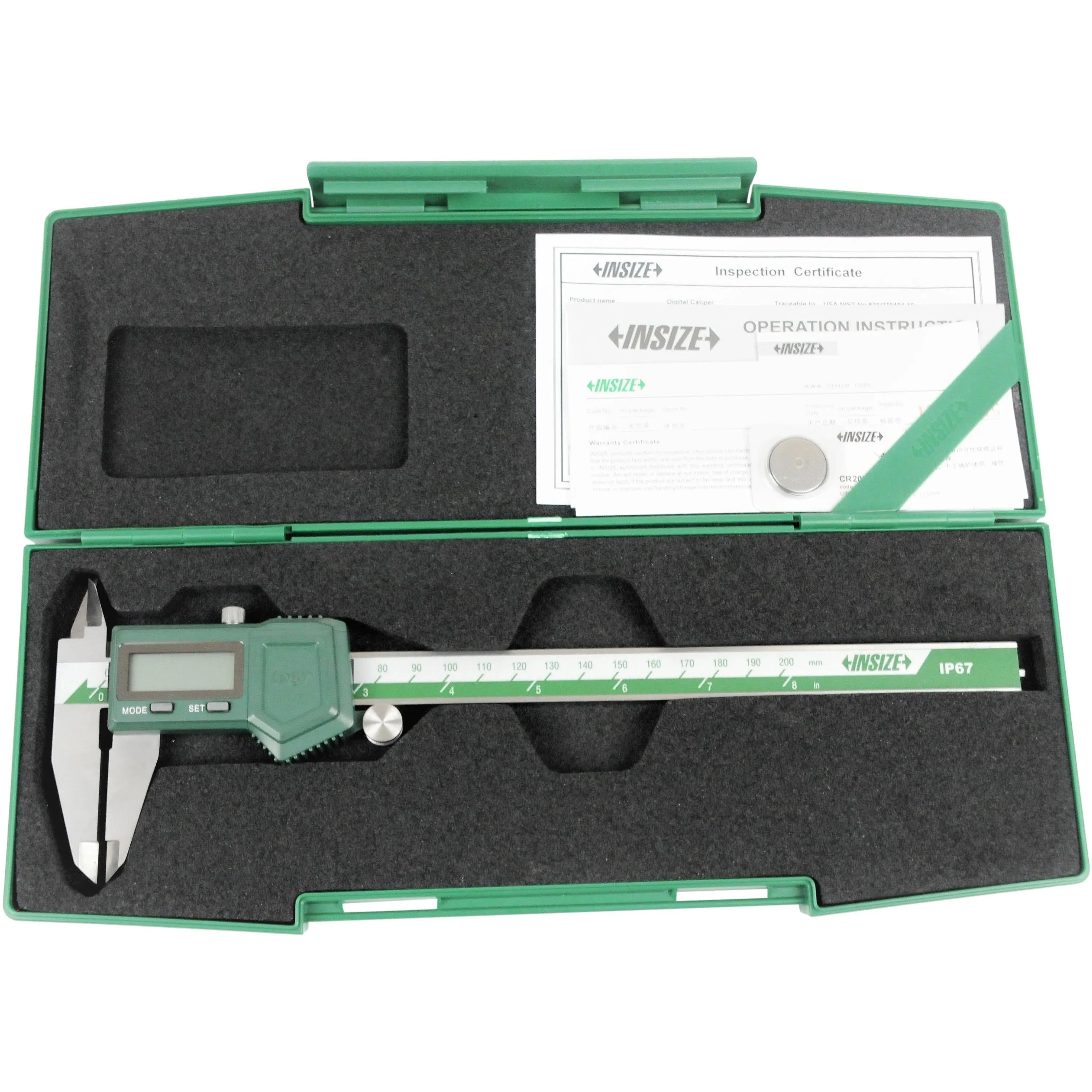 Insize IP57 Digital Caliper 0-200mm/0-8" Range Series 1118-200B