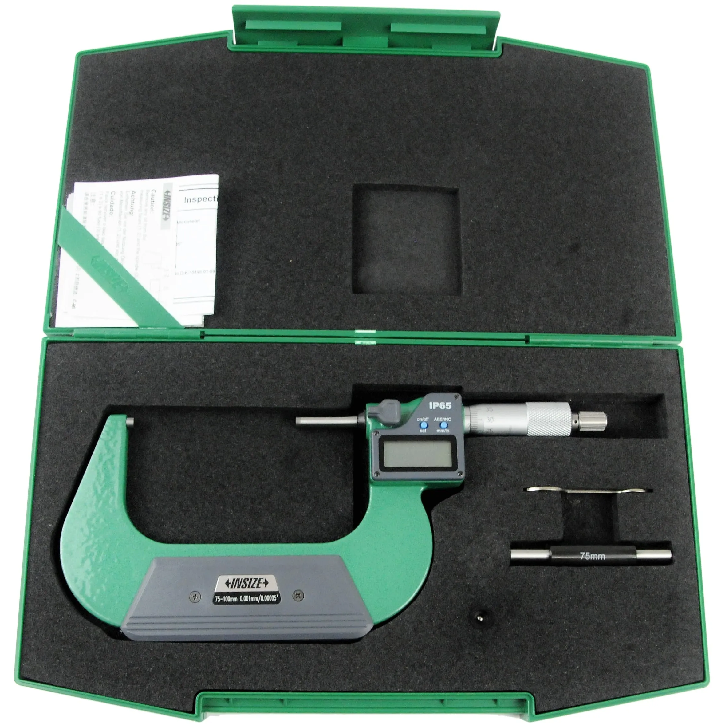 Insize IP65 Digital Outside Micrometer 75-100mm / 4-5"Range Series 3101-100A