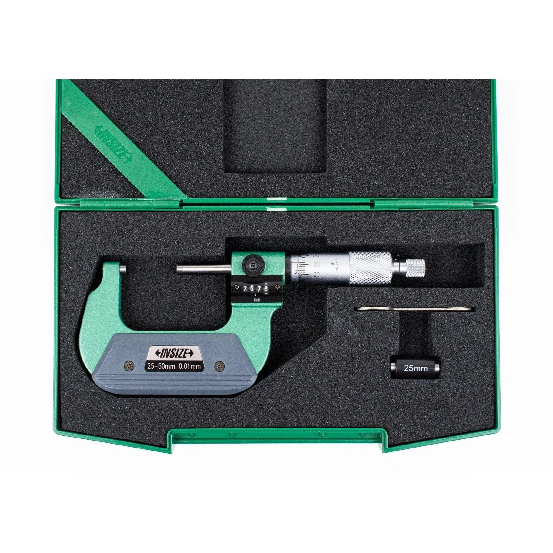 Insize Metric Outside Micrometer With Analog Counter 25-50mm Range Series 3400-50