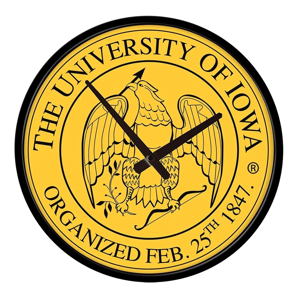 Iowa Hawkeyes: University Seal - Modern Disc Wall Clock