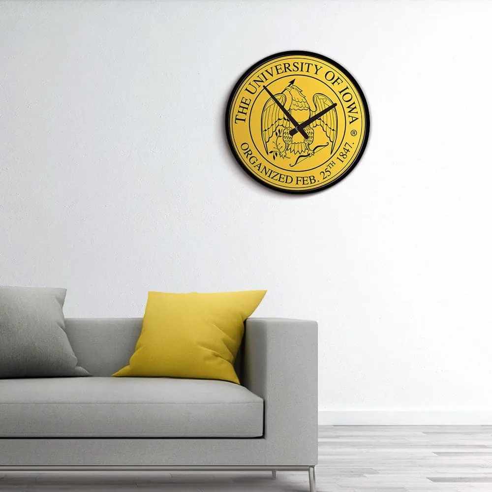 Iowa Hawkeyes: University Seal - Modern Disc Wall Clock