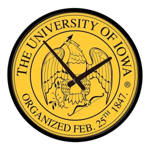 Iowa Hawkeyes: University Seal - Modern Disc Wall Clock