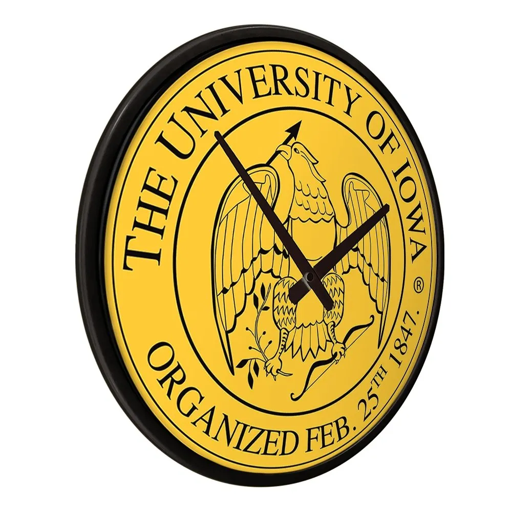 Iowa Hawkeyes: University Seal - Modern Disc Wall Clock