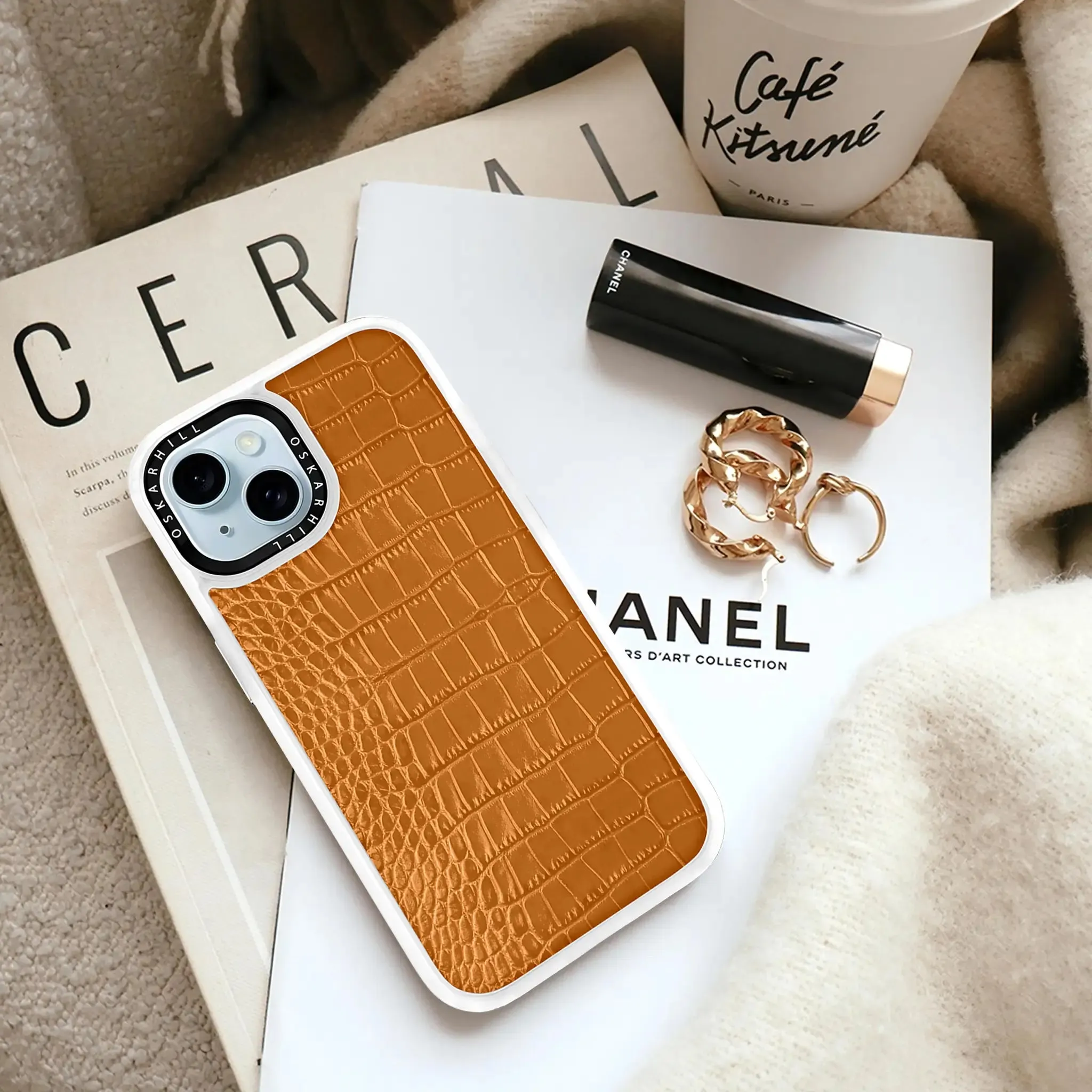 iPhone 14 Plus Case Classic Alligator — Ruddy Brown