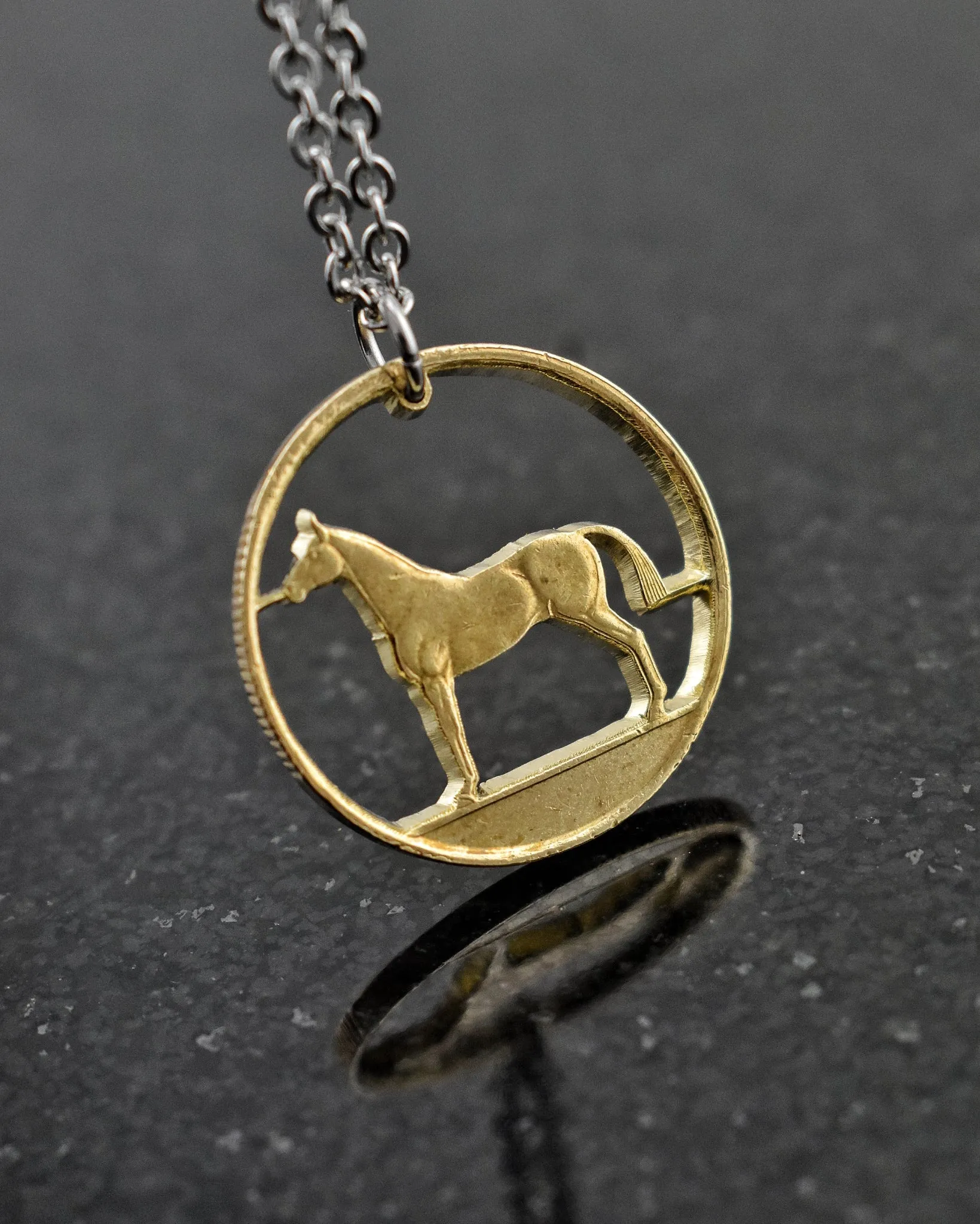 Ireland - Horse Cut Coin Pendant