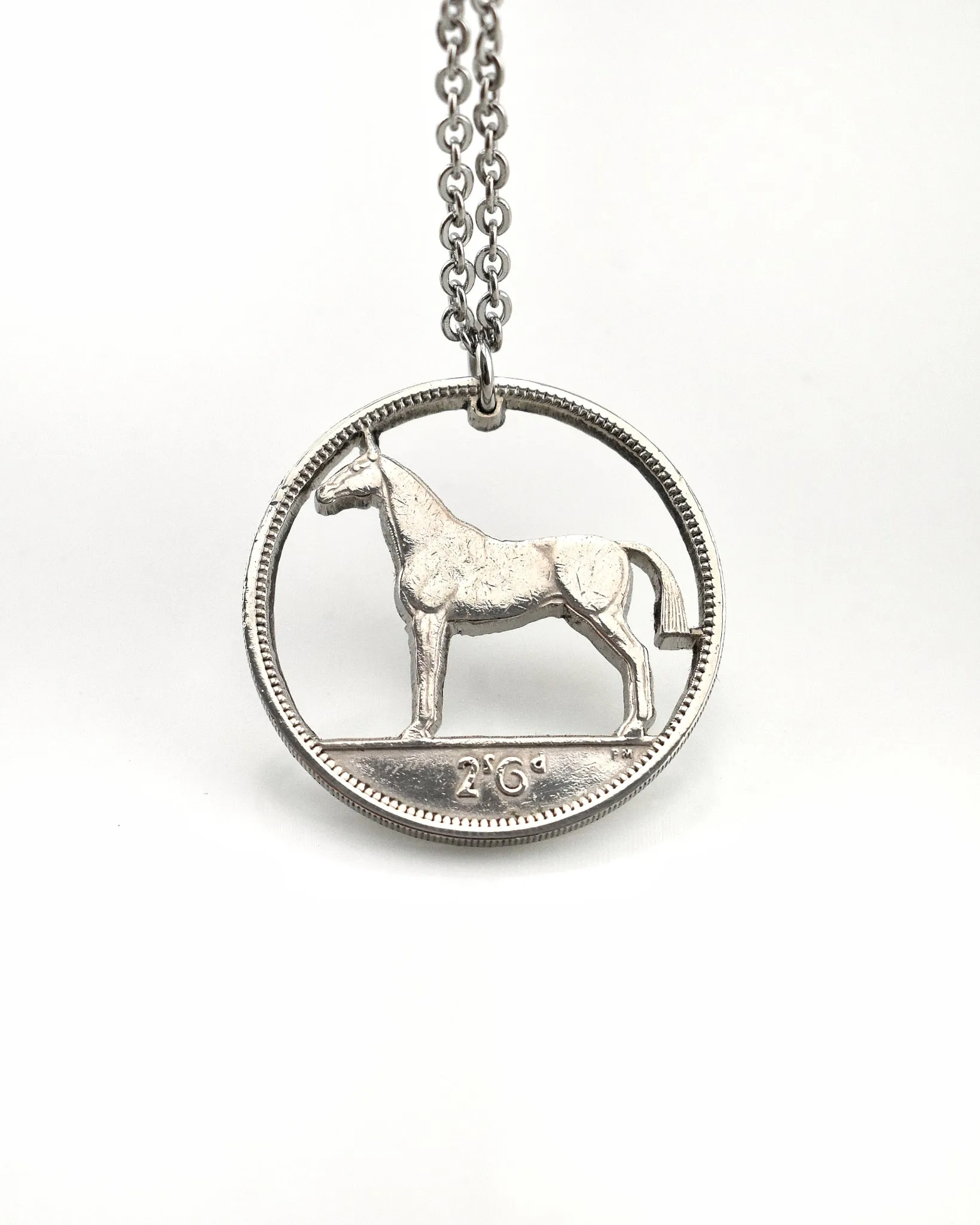 Ireland - Hunter Horse Cut Coin Pendant