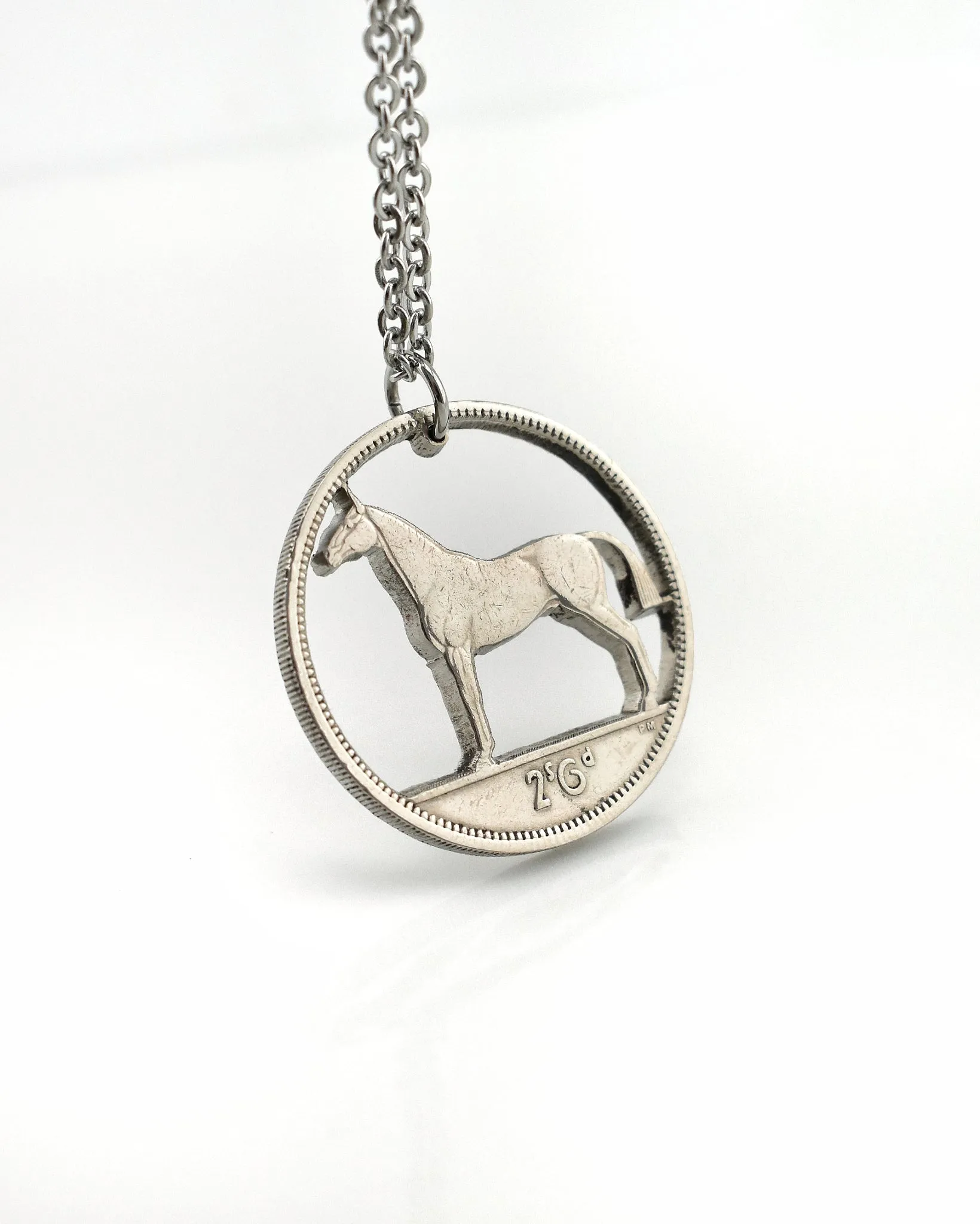 Ireland - Hunter Horse Cut Coin Pendant