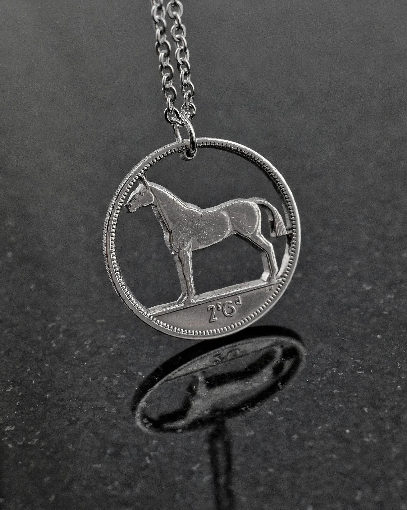 Ireland - Hunter Horse Cut Coin Pendant