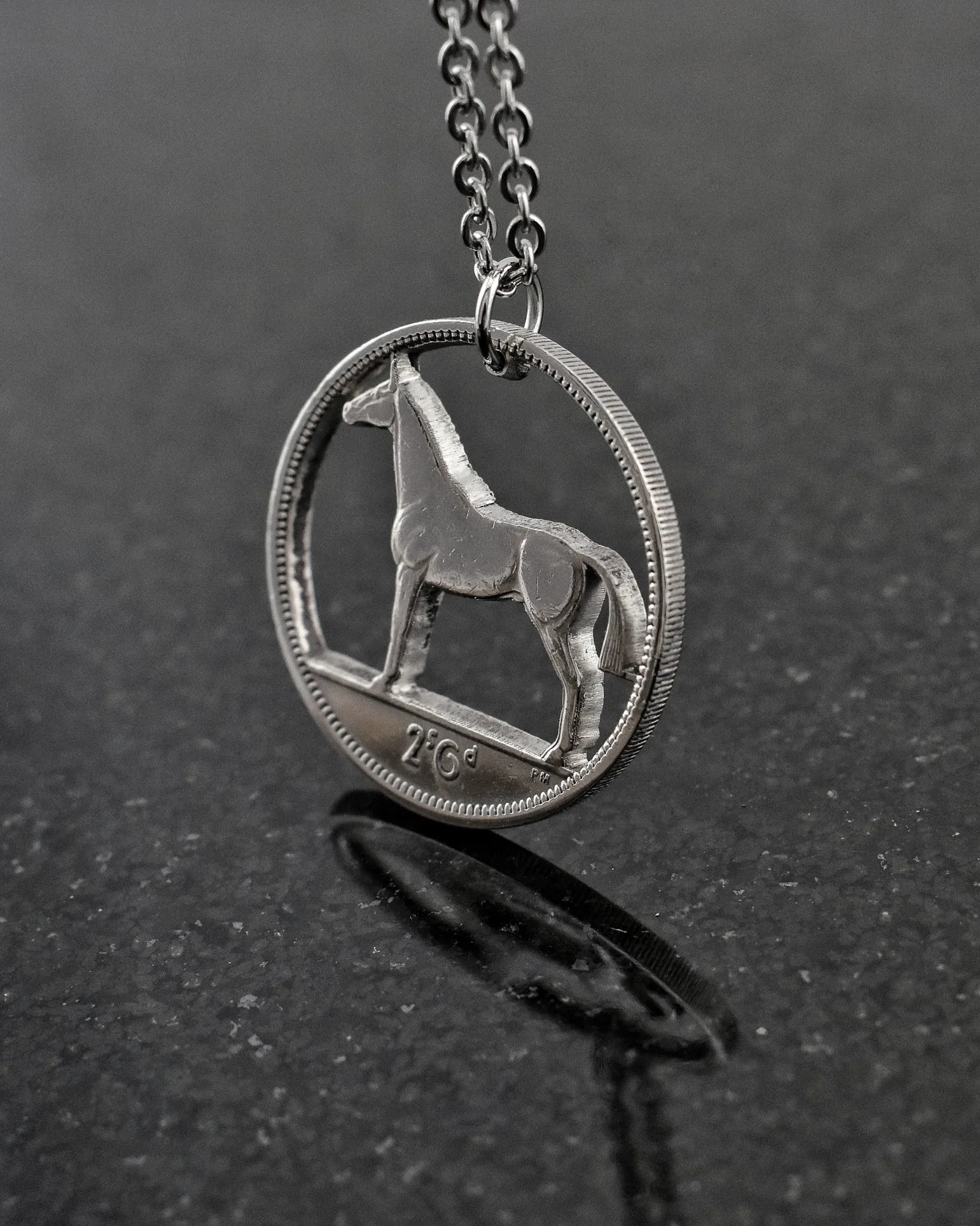 Ireland - Hunter Horse Cut Coin Pendant