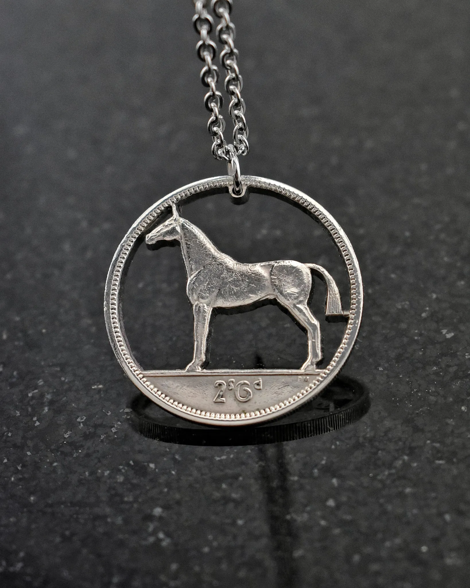 Ireland - Hunter Horse Cut Coin Pendant