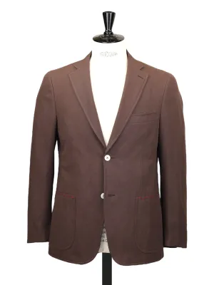 Isaia Chocolate Brown Cotton & Linen Unconstructed Summer Jacket