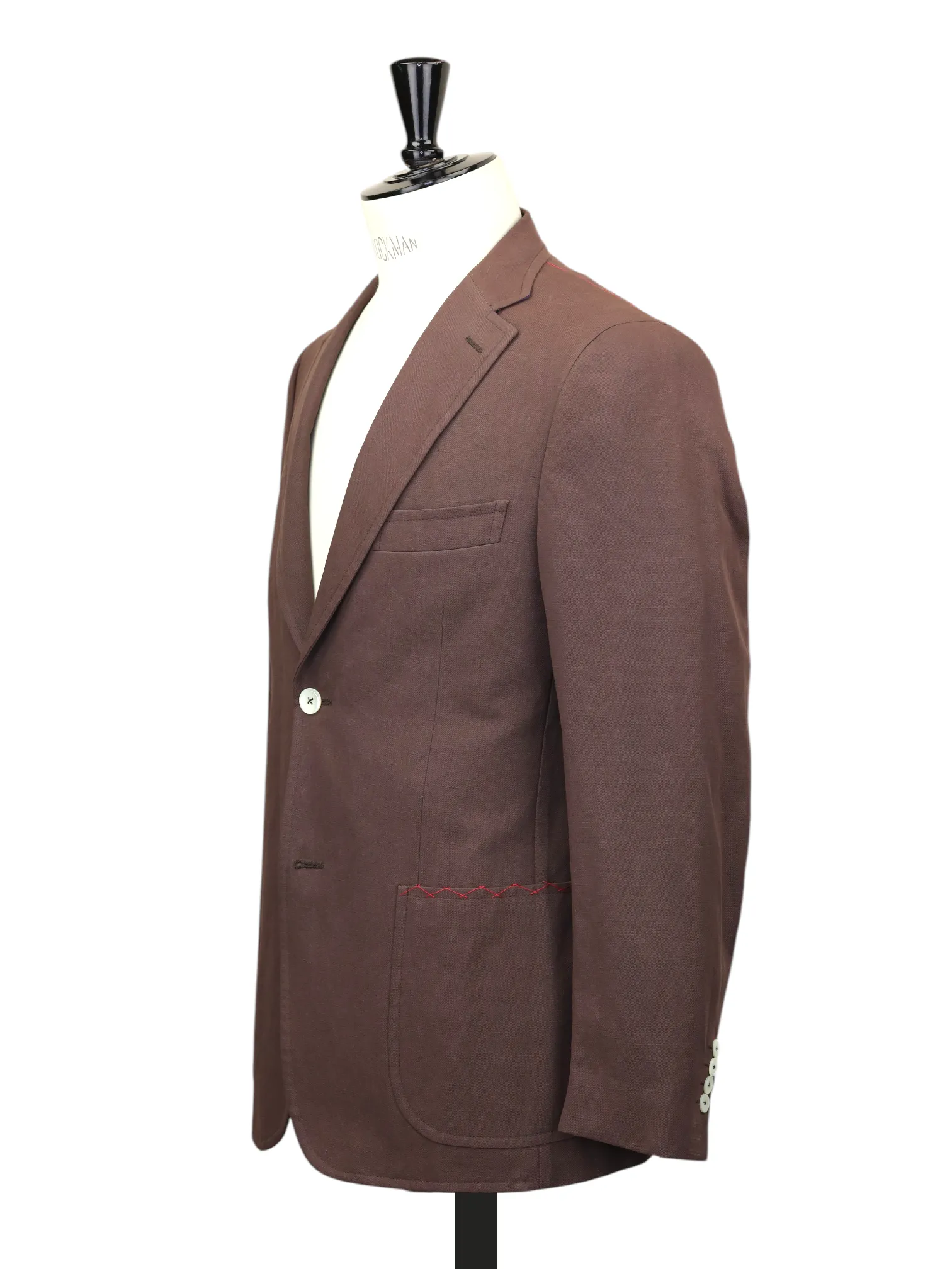 Isaia Chocolate Brown Cotton & Linen Unconstructed Summer Jacket