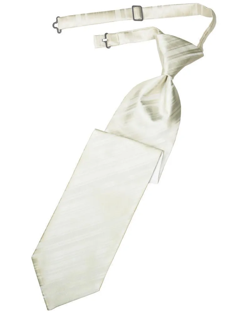 Ivory Striped Satin Necktie