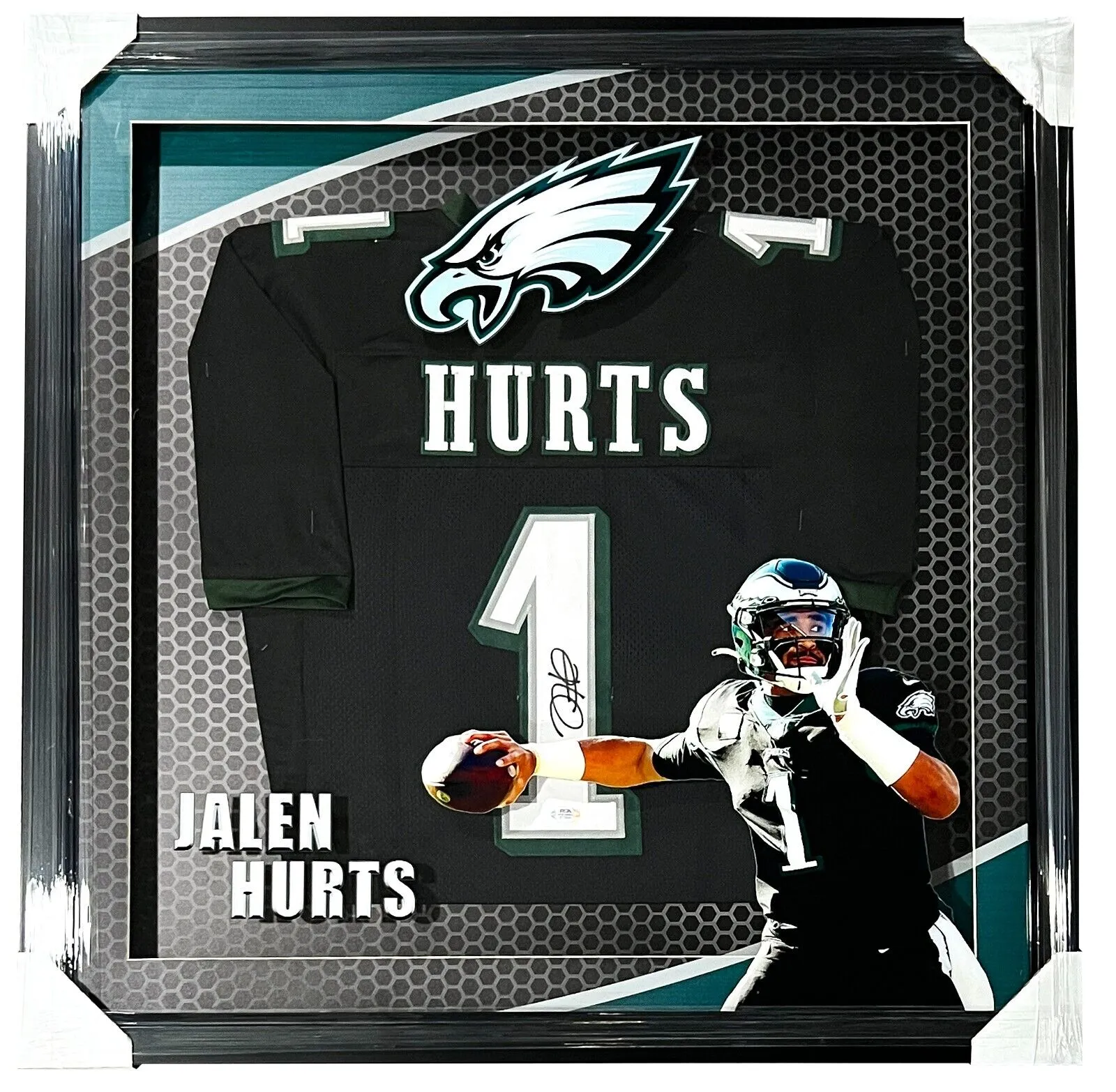 Jalen Hurts Eagles Signed Jersey LED Lighting 3D Custom Framed BAS Beckett