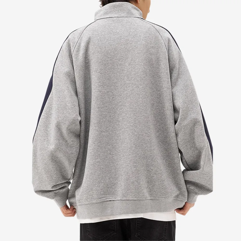 Japanese Urban W letter Polo sweatshirt