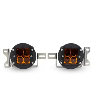 Jeep JK Rubicon JL/JT - Non Sport Plastic Bumper Fog Light Kit - Amber Lens