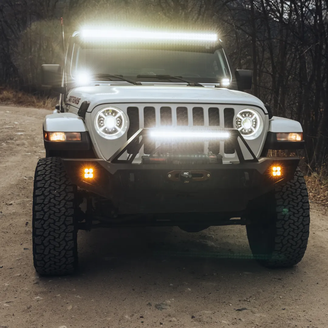 Jeep JK Rubicon JL/JT - Non Sport Plastic Bumper Fog Light Kit - Clear Lens