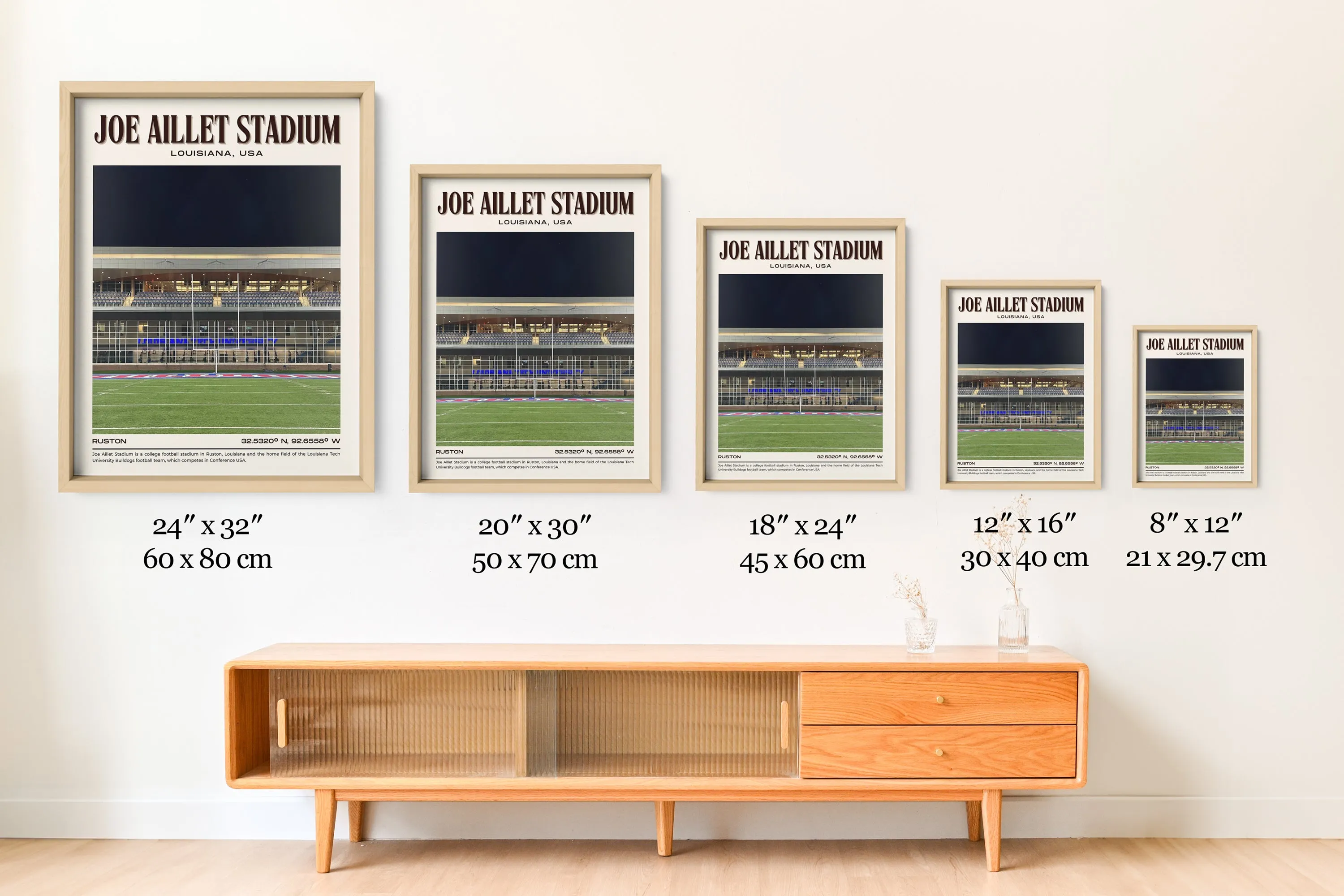 Joe Aillet Stadium Football Retro Wall Art