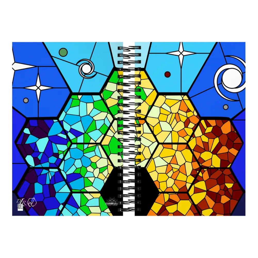 JWST Rising Stained Glass Design Spiral Notebook