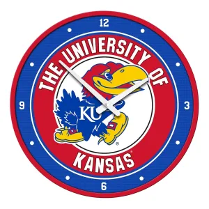 Kansas Jayhawks: Modern Disc Wall Clock