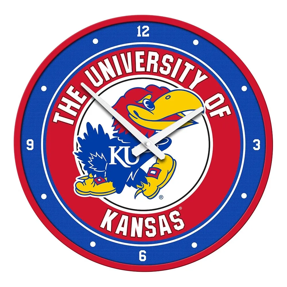 Kansas Jayhawks: Modern Disc Wall Clock