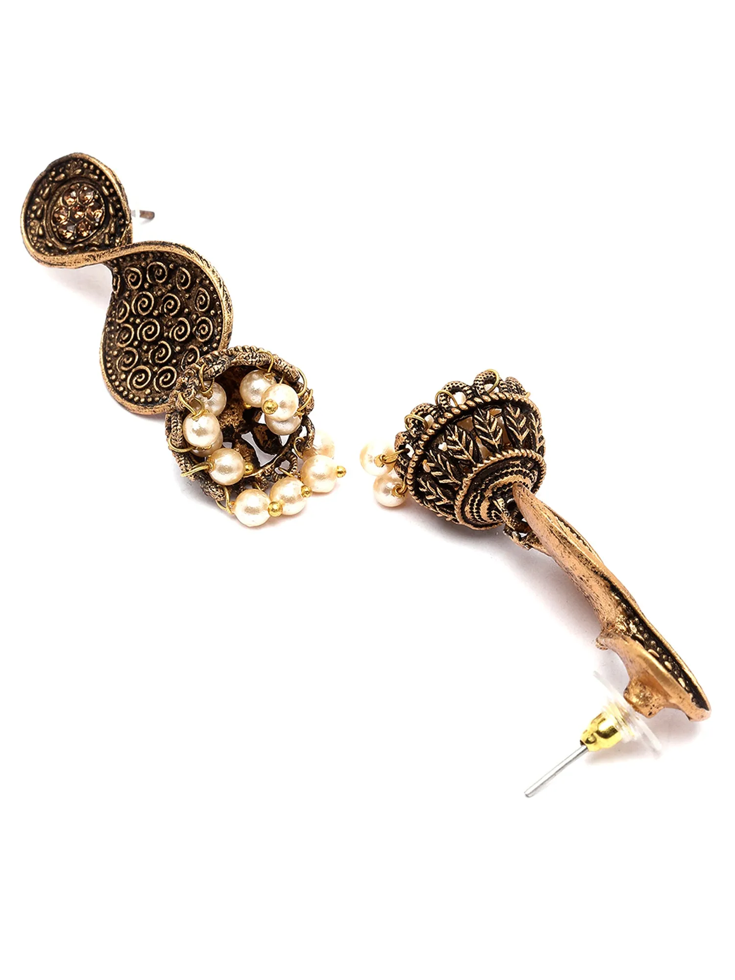Karatcart Antique Gold Plated Dangler Earrings for Women
