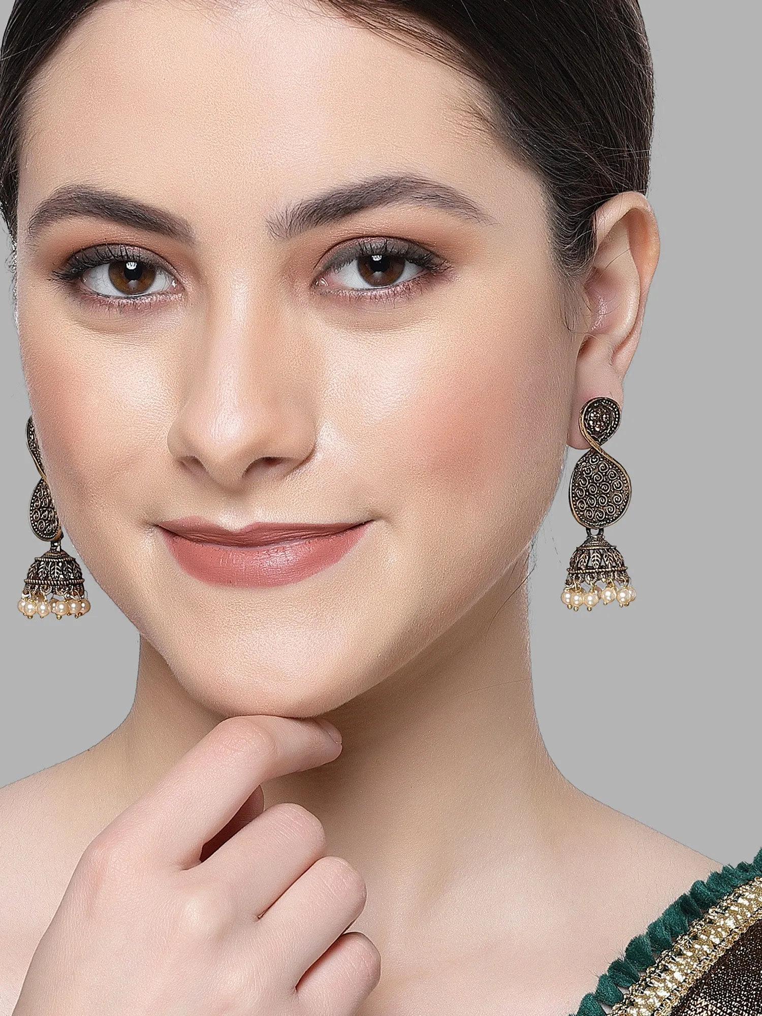 Karatcart Antique Gold Plated Dangler Earrings for Women