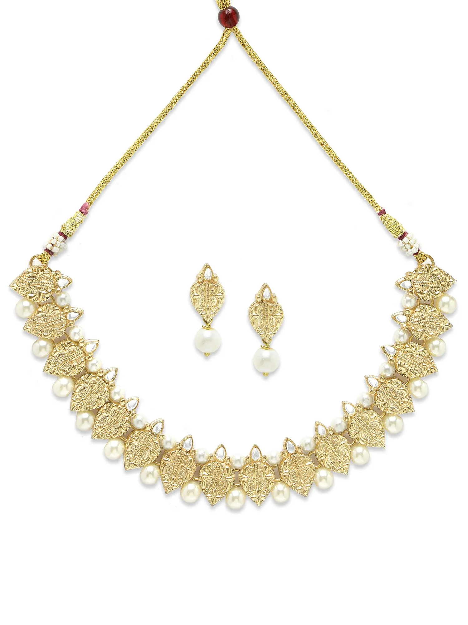 KARATCART Gold Plated Kundan Classic Gold Jewellery Set for Women