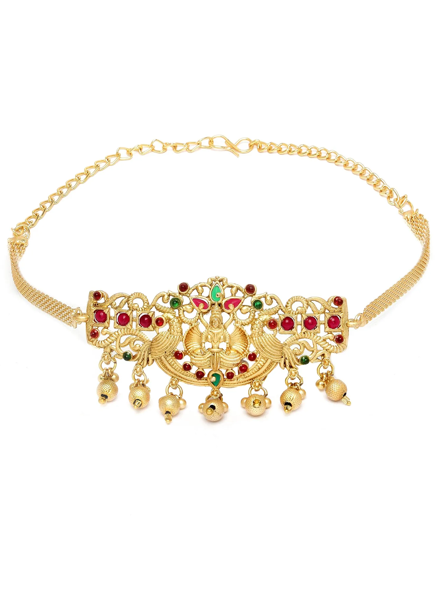 Karatcart Gold-Plated Laxmi Mata Choker Temple Jewellery Set for Women