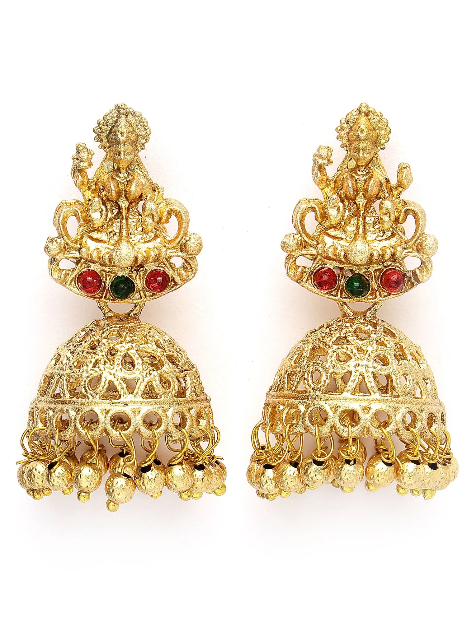 Karatcart Gold-Plated Laxmi Mata Choker Temple Jewellery Set for Women