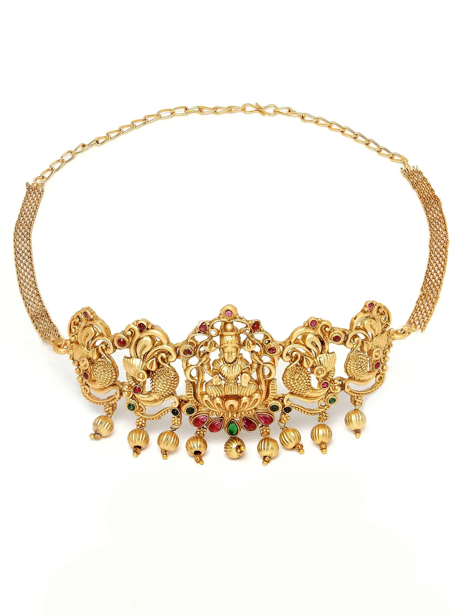 Karatcart Gold-Plated Laxmi Mata Choker Temple Jewellery Set