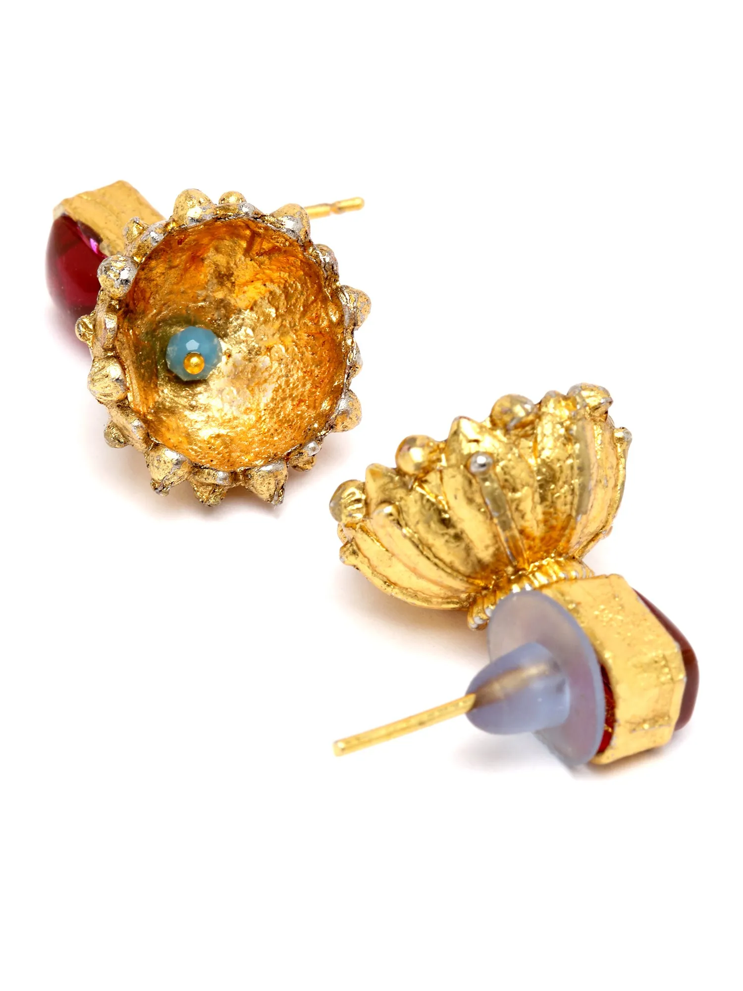 Karatcart Gold Plated Multicolor Stones Studded Floral Design Necklace Set