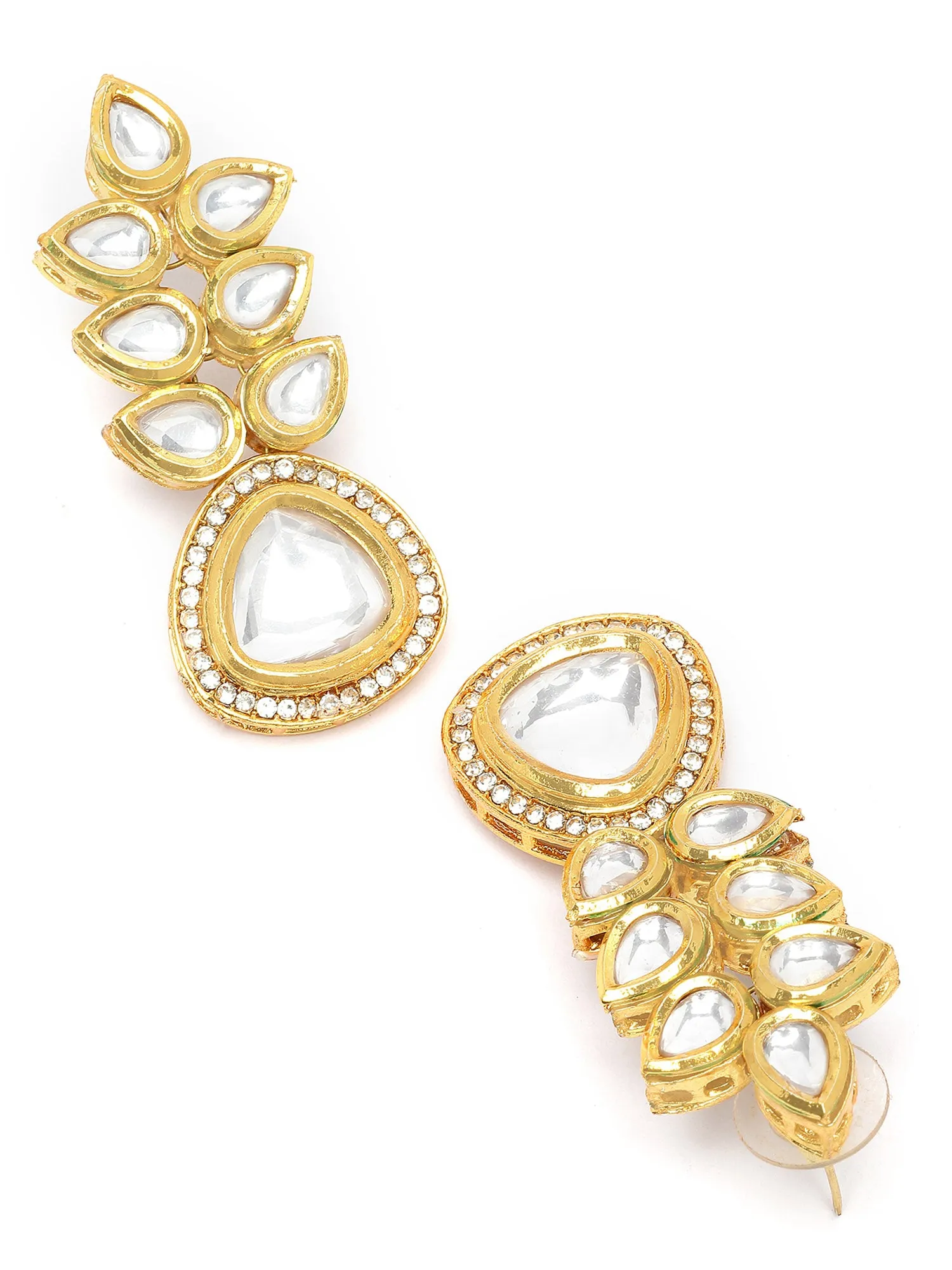Karatcart Gold-Plated Polki Kundan Drop Earring for Women
