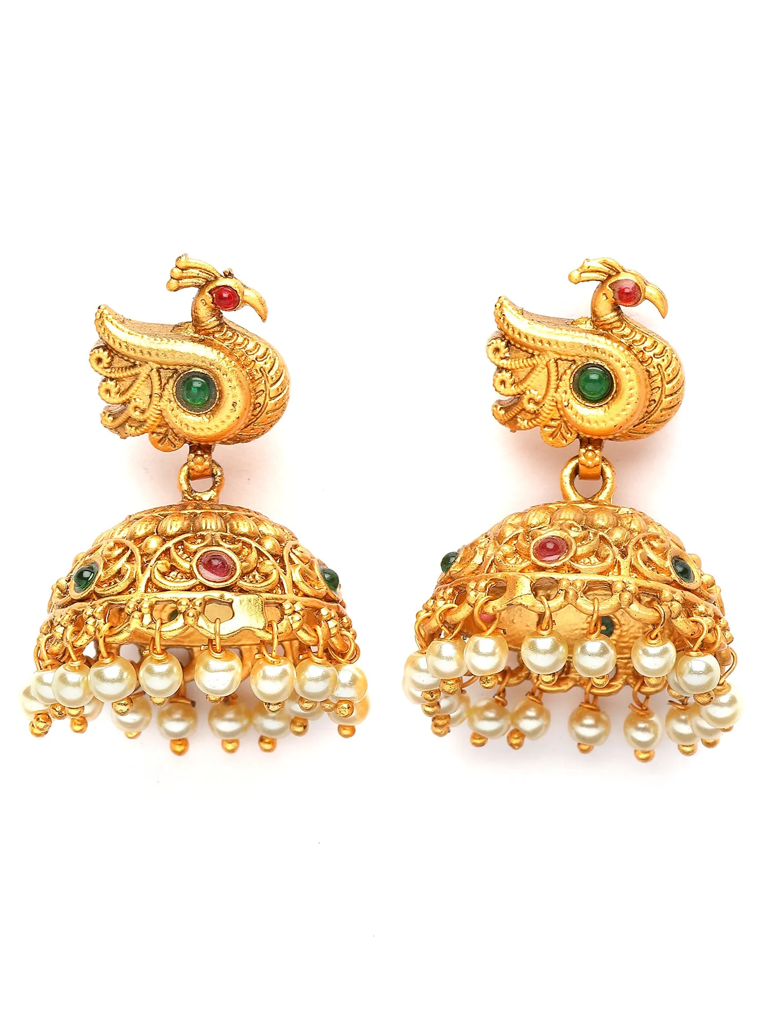 Karatcart Gold Plated Rani Haar Temple Jewellery Set for Women