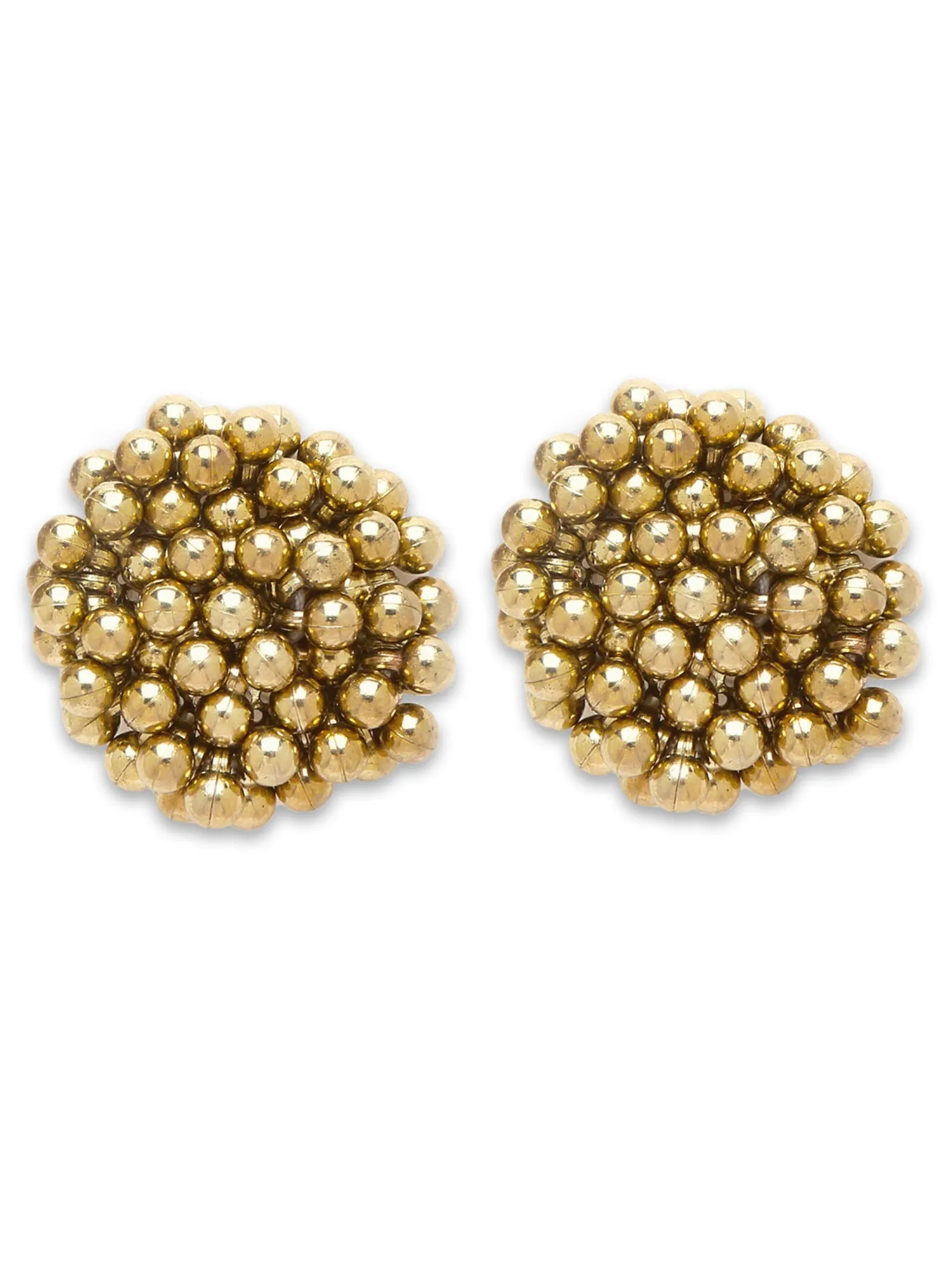 Karatcart Golden Balls Contemporary Stud Earrings