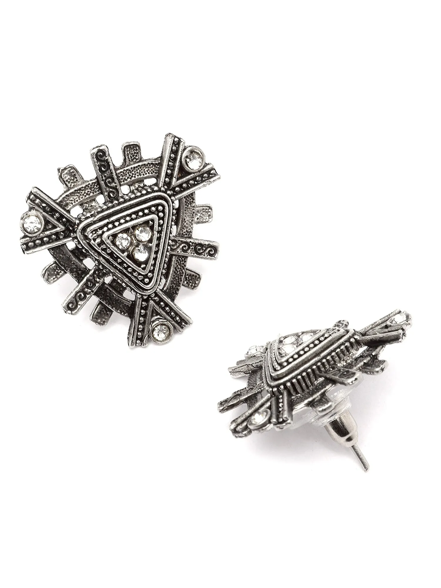 Karatcart Oxidised Silver Stud Earring for Women