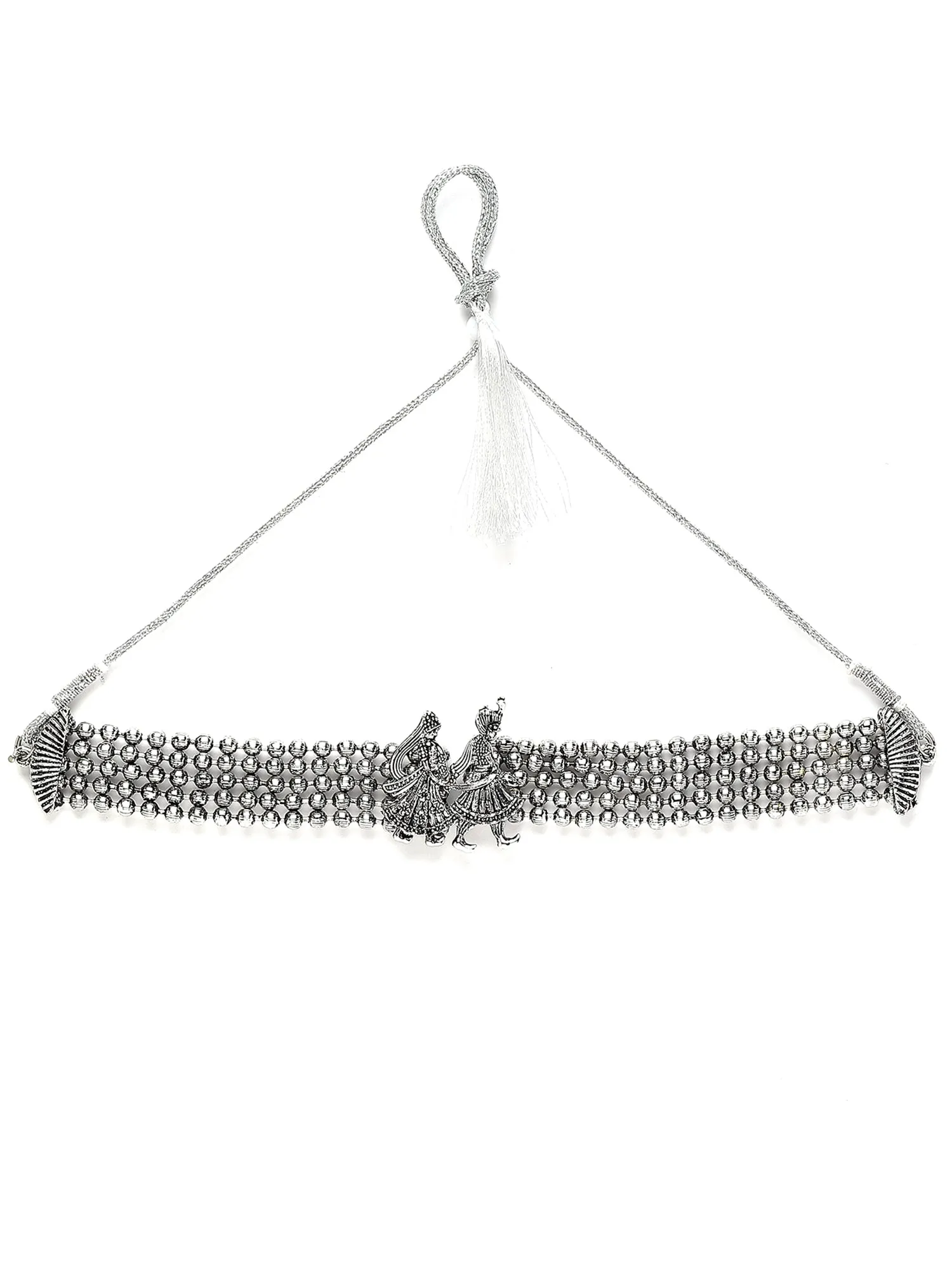 Karatcart Oxidised Silver Tribal Dulha-Dulhan Design Jewellery Set for Women