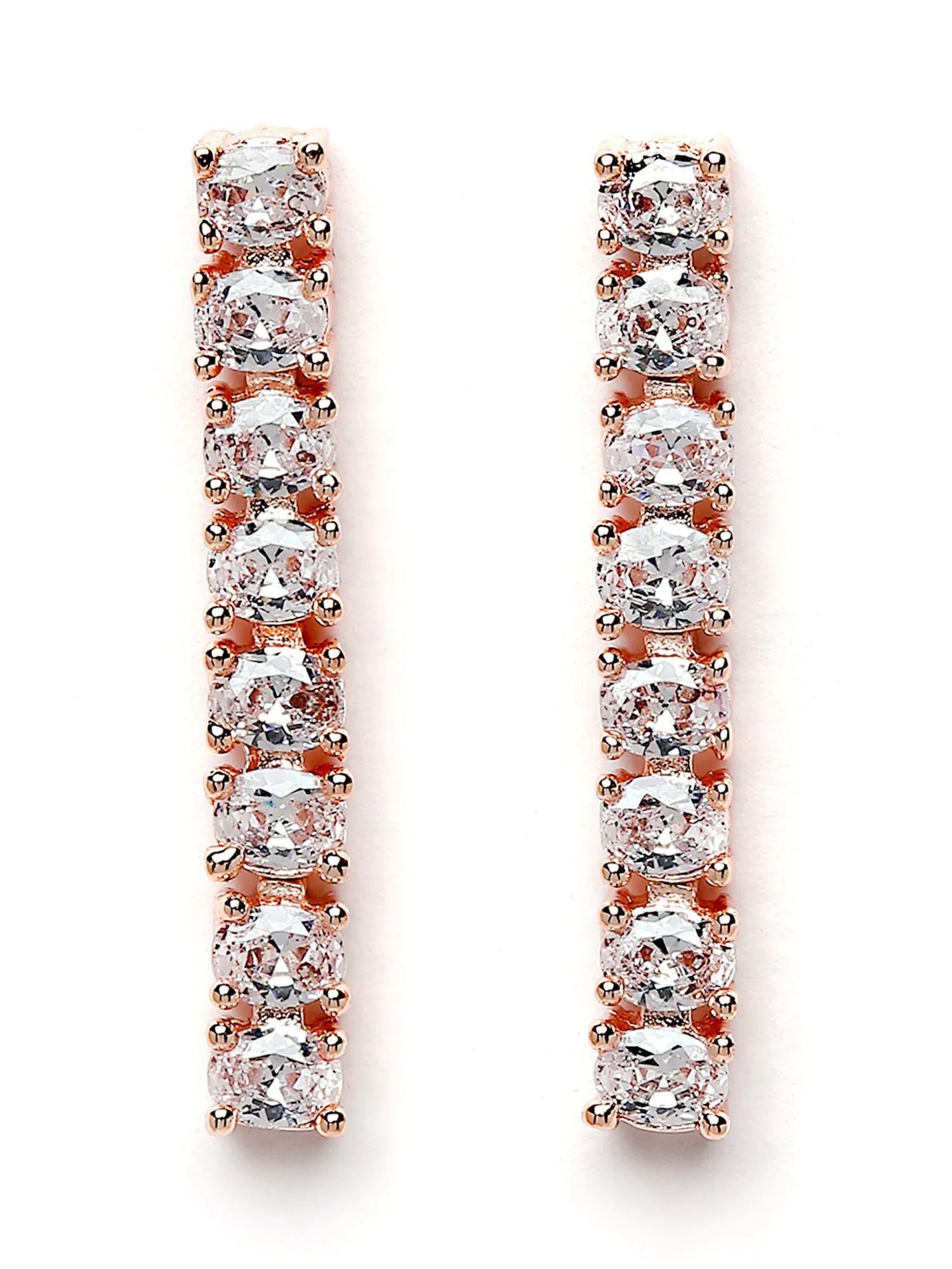Karatcart Rose Gold Plated Cubic Zirconia Studded Necklace Set for Women