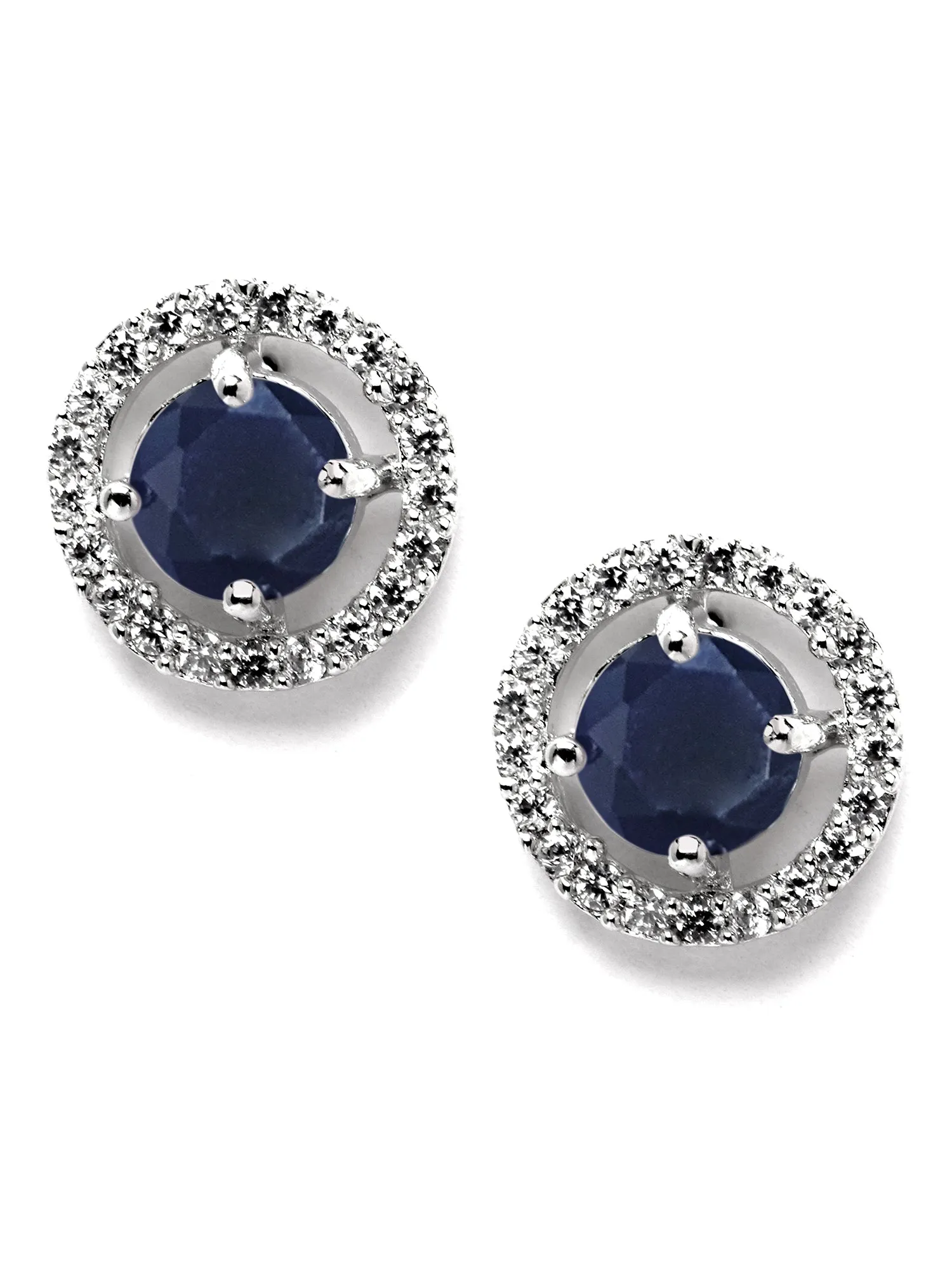 Karatcart Silver Tone Blue CZ Necklace Set