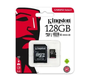 Kingston Sdcs/128 Memoria Micro Sd De 128 Gb Canvas Select Cl10 Ush I
