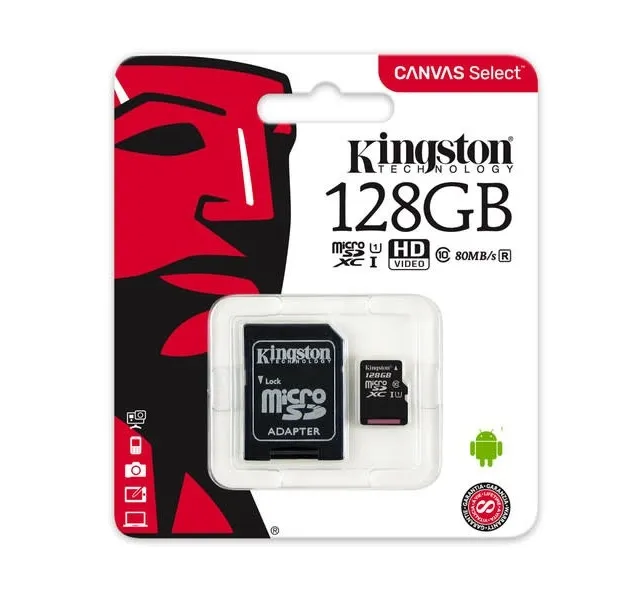 Kingston Sdcs/128 Memoria Micro Sd De 128 Gb Canvas Select Cl10 Ush I
