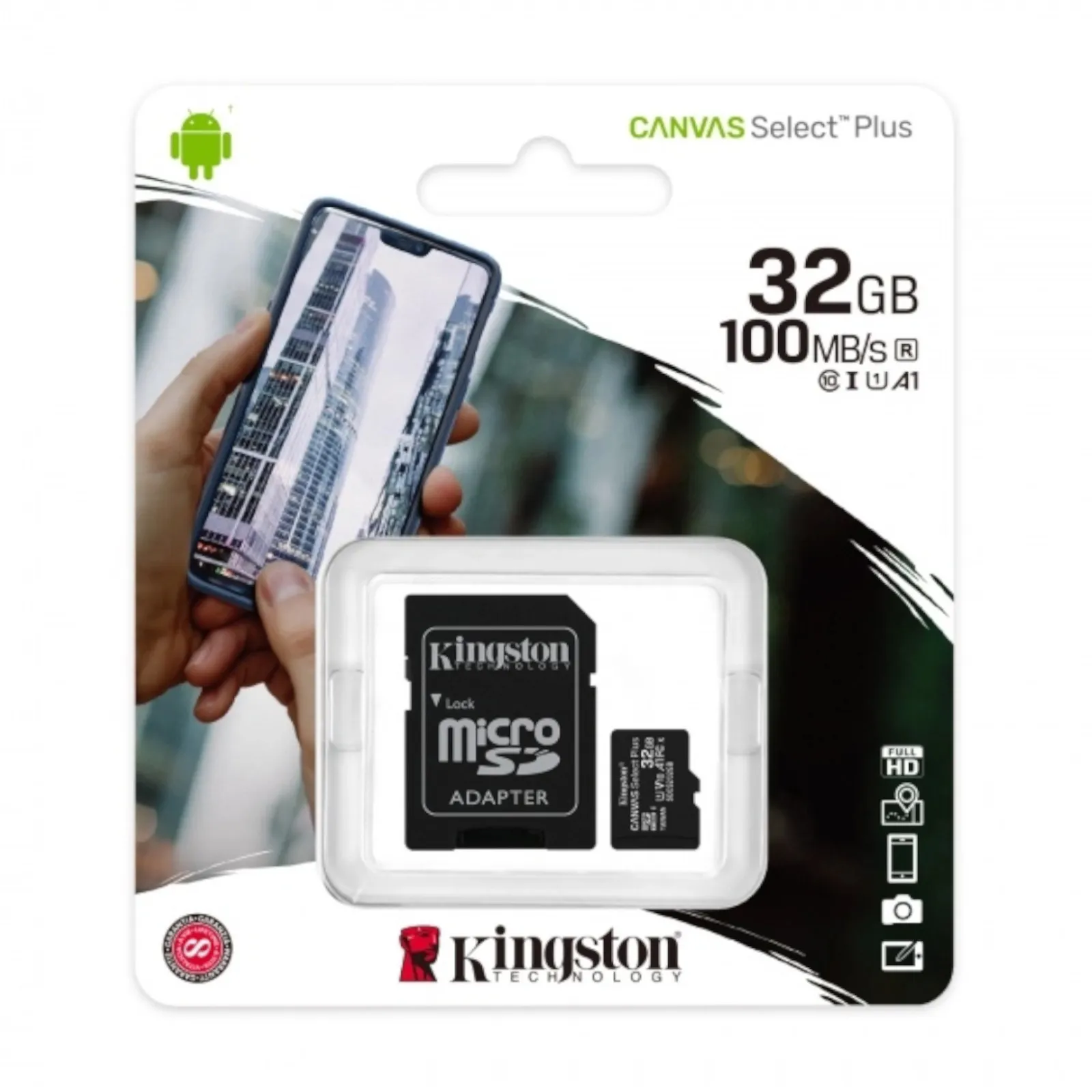 Kingston SDCS2/32 Canvas Memoria Flash Select Plus 32GB MicroSDHC UHS-I Clase 10