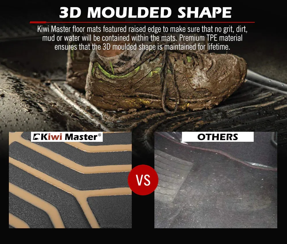 KIWI MASTER 3D Car Floor Mats Fit Toyota Landcruiser 79 Series 2012-ON GXL