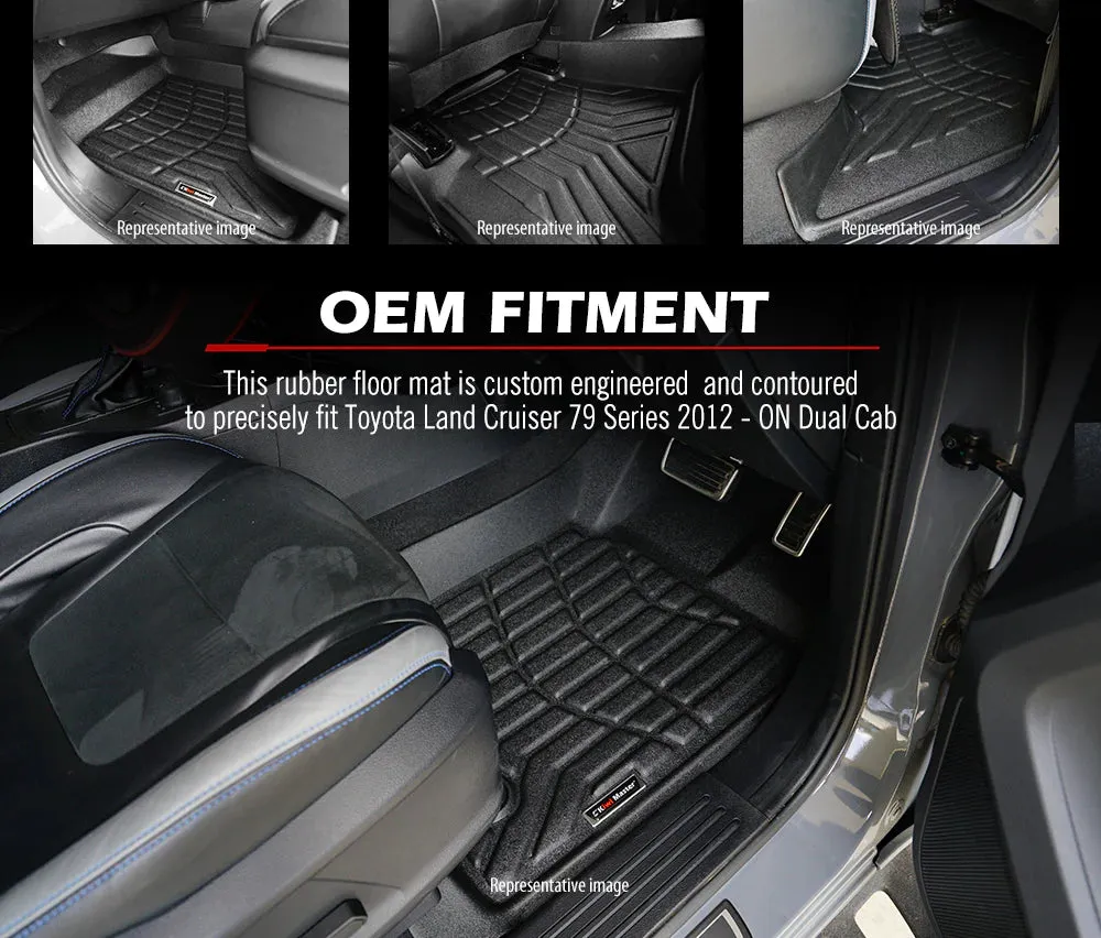 KIWI MASTER 3D Car Floor Mats Fit Toyota Landcruiser 79 Series 2012-ON GXL