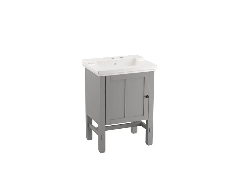 KOHLER K-CM2604-BD1 Tresham 24" bathroom vanity cabinet with sink and quartz top