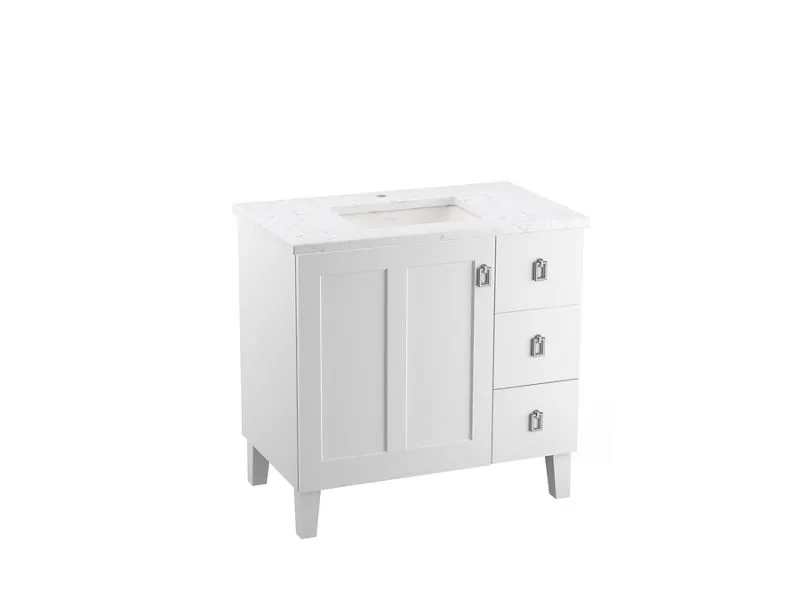 KOHLER K-CM99533-BD1 Poplin 36" bathroom vanity cabinet with sink and quartz top