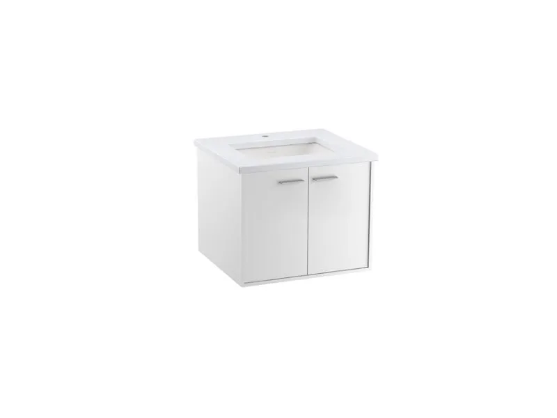 KOHLER K-CM99539-BD1 Jute 24" wall-hung bathroom vanity cabinet with sink and quartz top